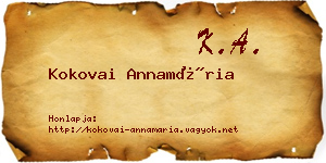 Kokovai Annamária névjegykártya