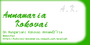 annamaria kokovai business card